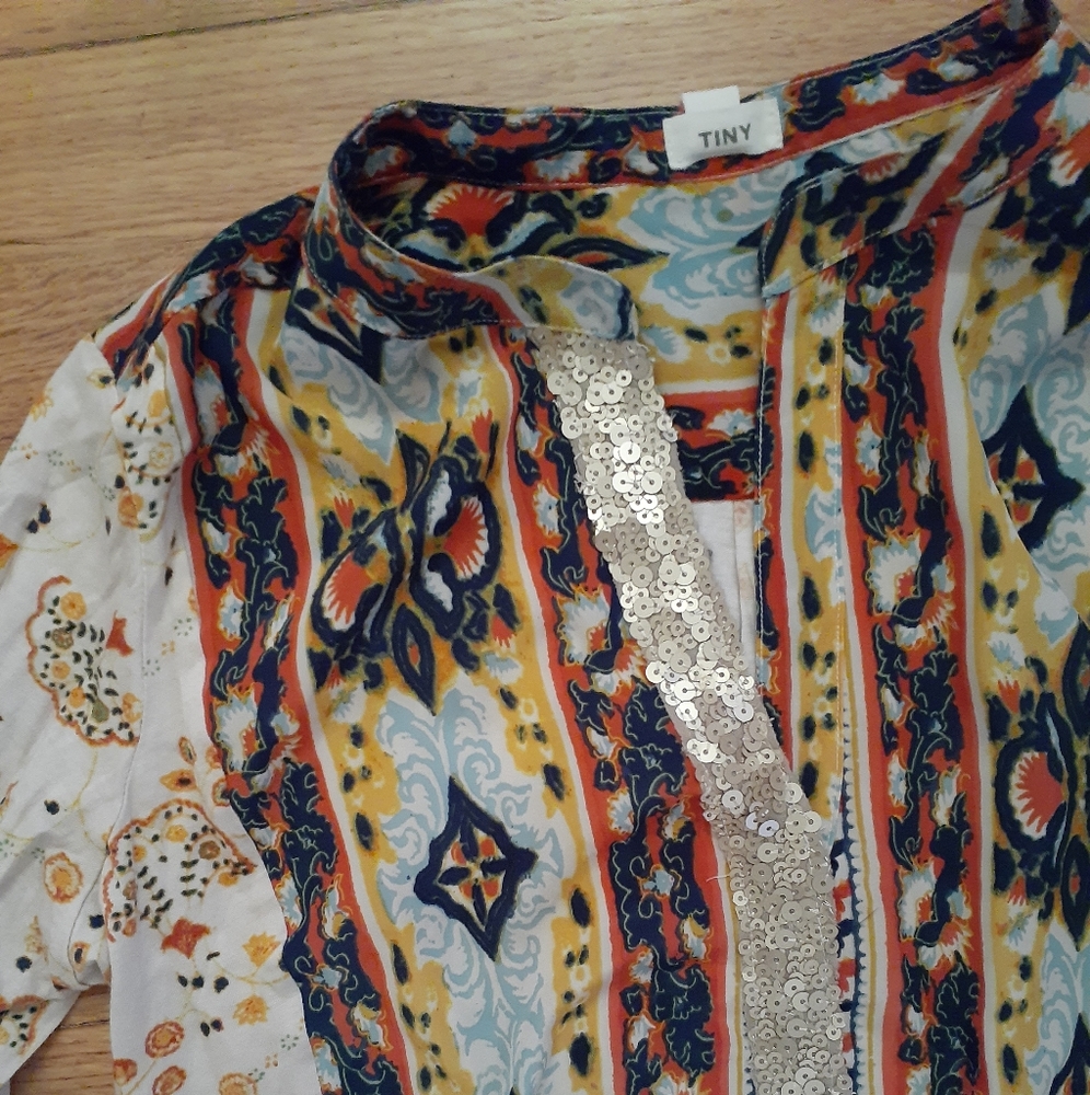 Anthropologie Henley with Sequins - L